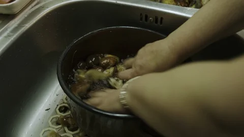 Preparing mushrooms Stock Footage 117265684