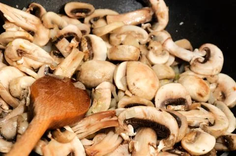 Preparing mushrooms Stock Photos