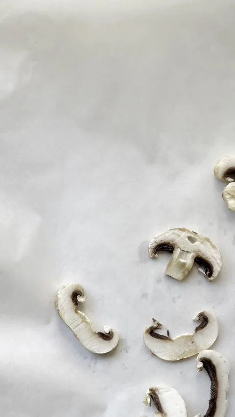 Preparing mushrooms for roasting vertical Stock Footage 219514861