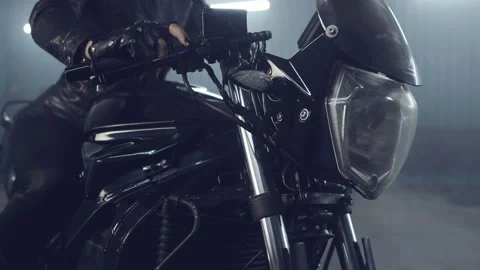 Preparing for night moto races. Stock Footage 112026570