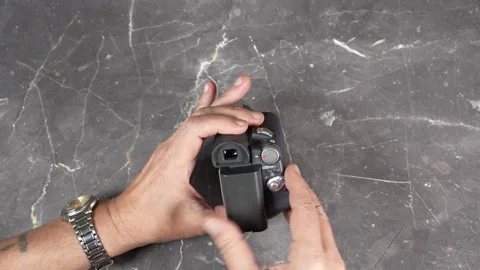 Preparing An Old Cassete Video Cam Vídeo Stock 308655261