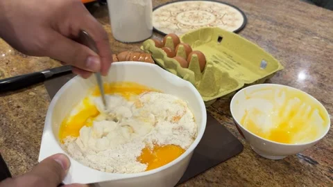 Preparing Omelette: Beating Egg Whites Video stock 280515668