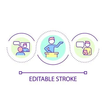 Preparing for oral presentation loop concept icon Illustrazione stock