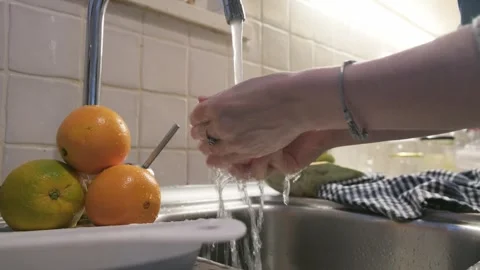 Preparing oranges to eat Stock Footage 262311338
