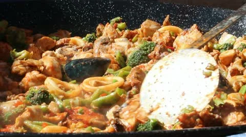 Preparing paella Stock Footage 20440151