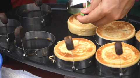 Preparing pancakes on pan Stock Footage 60222936