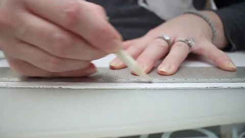 Preparing paper for decoupage Video stock 124658821