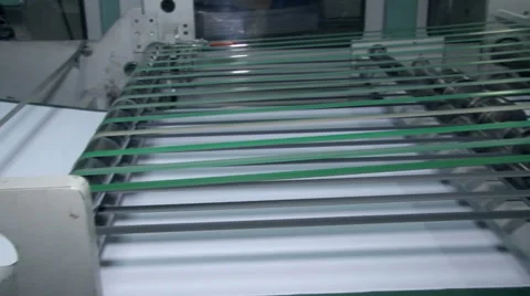 Preparing Paper for packaging and cutting Stock Footage 65903347