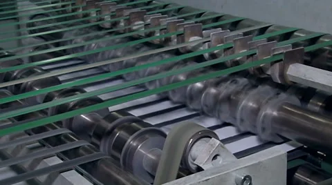 Preparing Paper for packaging and cutting 2 Stock Footage 65904947