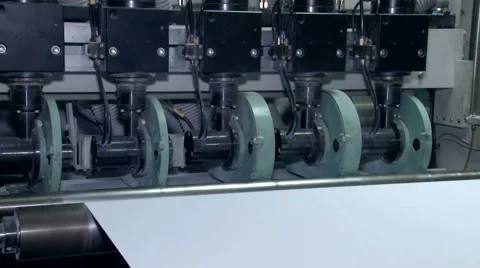 Preparing Paper for packaging and cutting 4 Video stock 65916097
