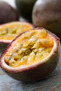 Preparing passion fruit Stock Photos