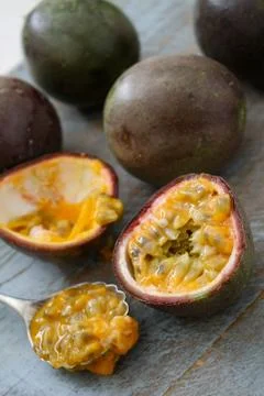 Preparing passion fruit Stock Photos