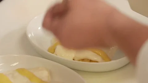 Preparing pasta dish Stock Footage 77047721