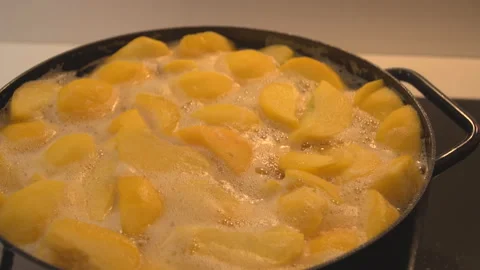 Preparing peach compote Stock Footage 145646707