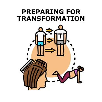 Preparing for personal transformation and self improvement concept Stock Illustration
