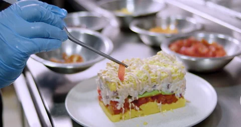 Preparing Peruvian Causa – Authentic Cooking stock video Stock Footage 290999024