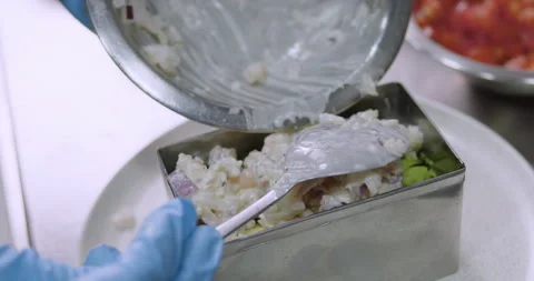 Preparing Peruvian Causa – Authentic Cooking stock video Stock Footage 290999071