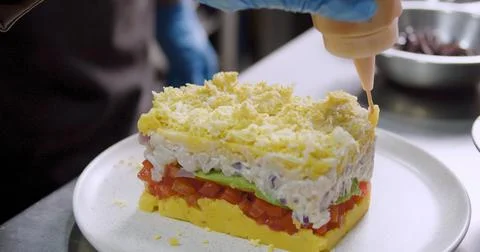 Preparing Peruvian Causa – Authentic Cooking stock Photo Stock Photos