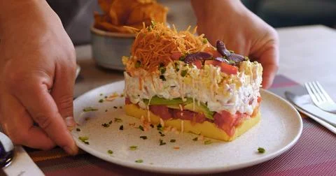 Preparing Peruvian Causa – Authentic Cooking stock Photo Stock Photos