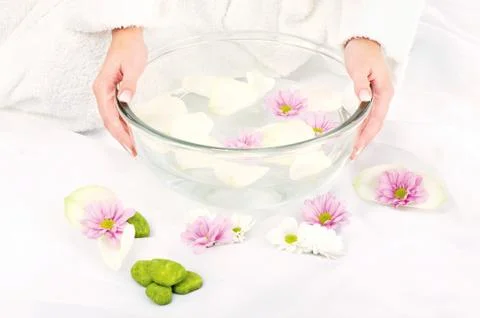 Preparing petal bath Stock Photos