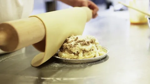 Preparing a pie Stock Footage 76728803