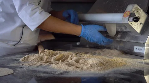 Preparing pita bread in a middle eastern restaurant Stock Footage 106480812