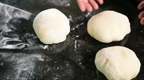 Preparing pizza dough Stock Footage 45425422