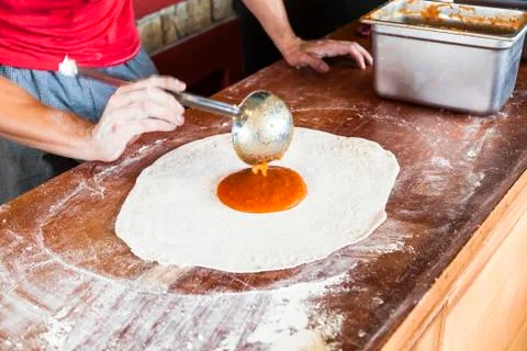 Preparing pizza Stock Photos