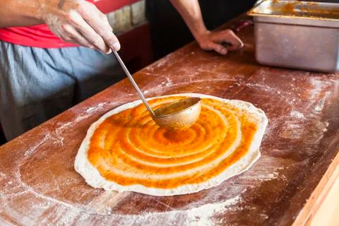 Preparing pizza Stock Photos