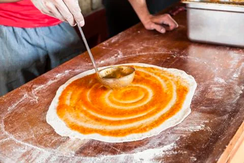 Preparing pizza Stock Photos