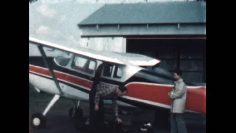 Preparing the Plane 1958. Stock Footage 213786275