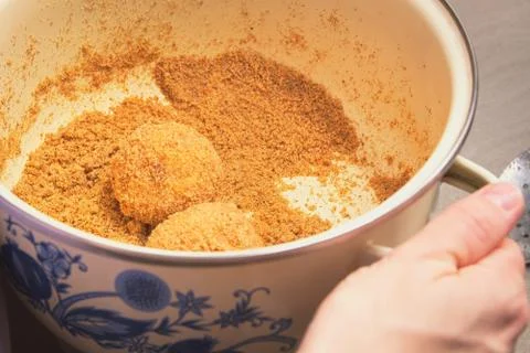 Preparing Plum Dumplings Stock Photos