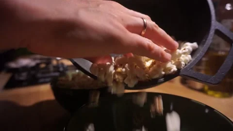 Preparing popcorn in a kitchen Stock Footage 277863284