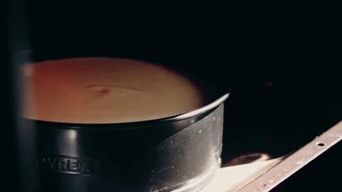 Preparing process of Crustless New York Cheesecake. Taste American Cuisine Stock Footage 232219232