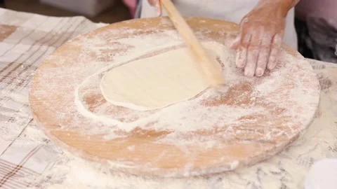 Preparing process of lavash or flat bread Stock Footage 226131240