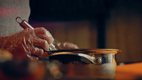 Preparing process of Old Time Custard Ice Cream, Transition effect between Stock Footage 231857505