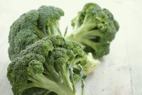 Preparing raw broccoli Stock Photos