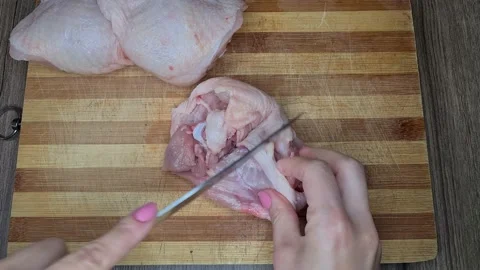 Preparing Raw Chicken For Marinating Stock-Footage 166637473