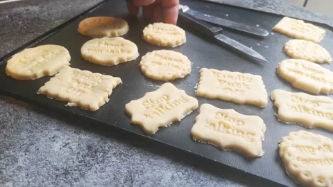 Preparing raw homemade rude cookie dough naughty quote words insult Stock Footage 171103936