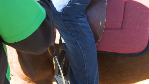 Preparing to ride a horse 스톡 동영상 86761001