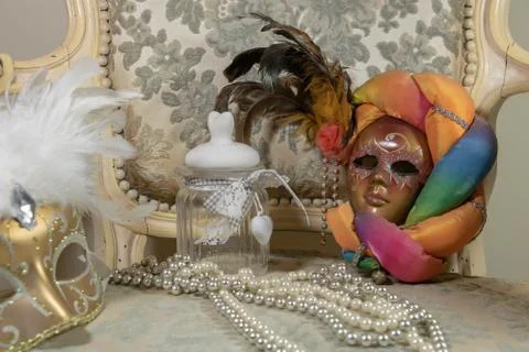 Preparing for a rococo carnival Stock Photos