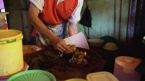 Preparing Rujak Cingur. Stock Footage 263713058
