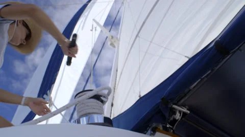 Preparing to Sail 2 Stock Footage 34437944