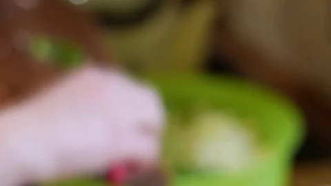 Preparing salad blur footage Stock Footage 73120015