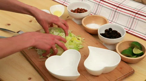 Preparing salad 스톡 동영상 726959