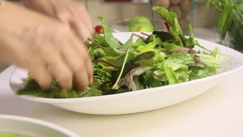 Preparing a salad Stock Footage 171834355