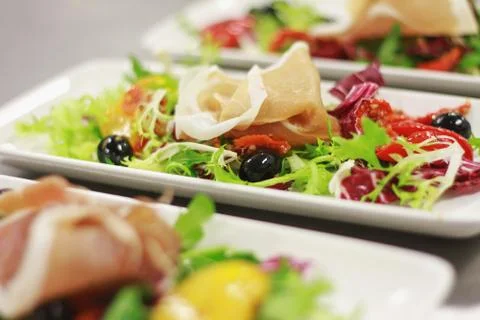 Preparing salad Foto stock