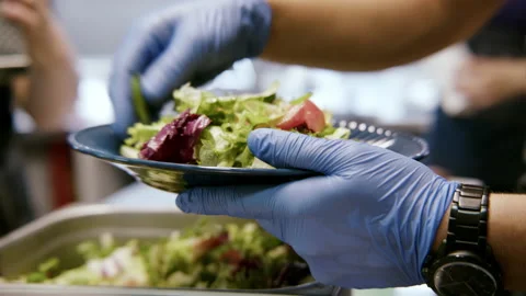 Preparing salad under stress Stock Footage 233092393