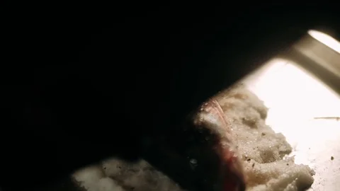 Preparing salt-crusted fish Stock Footage 125458634