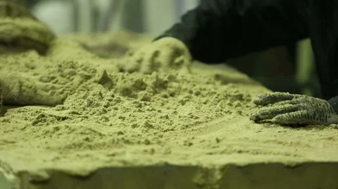 Preparing sand mold for casting Stock Footage 61845195